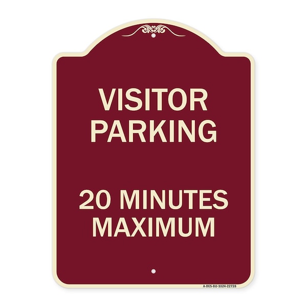 Signmission Visitor Parking Visitor Parking 20 Minutes Maximum Heavy-Gauge Alum, 18" L, 24" H, BU-1824-22728 A-DES-BU-1824-22728 - main